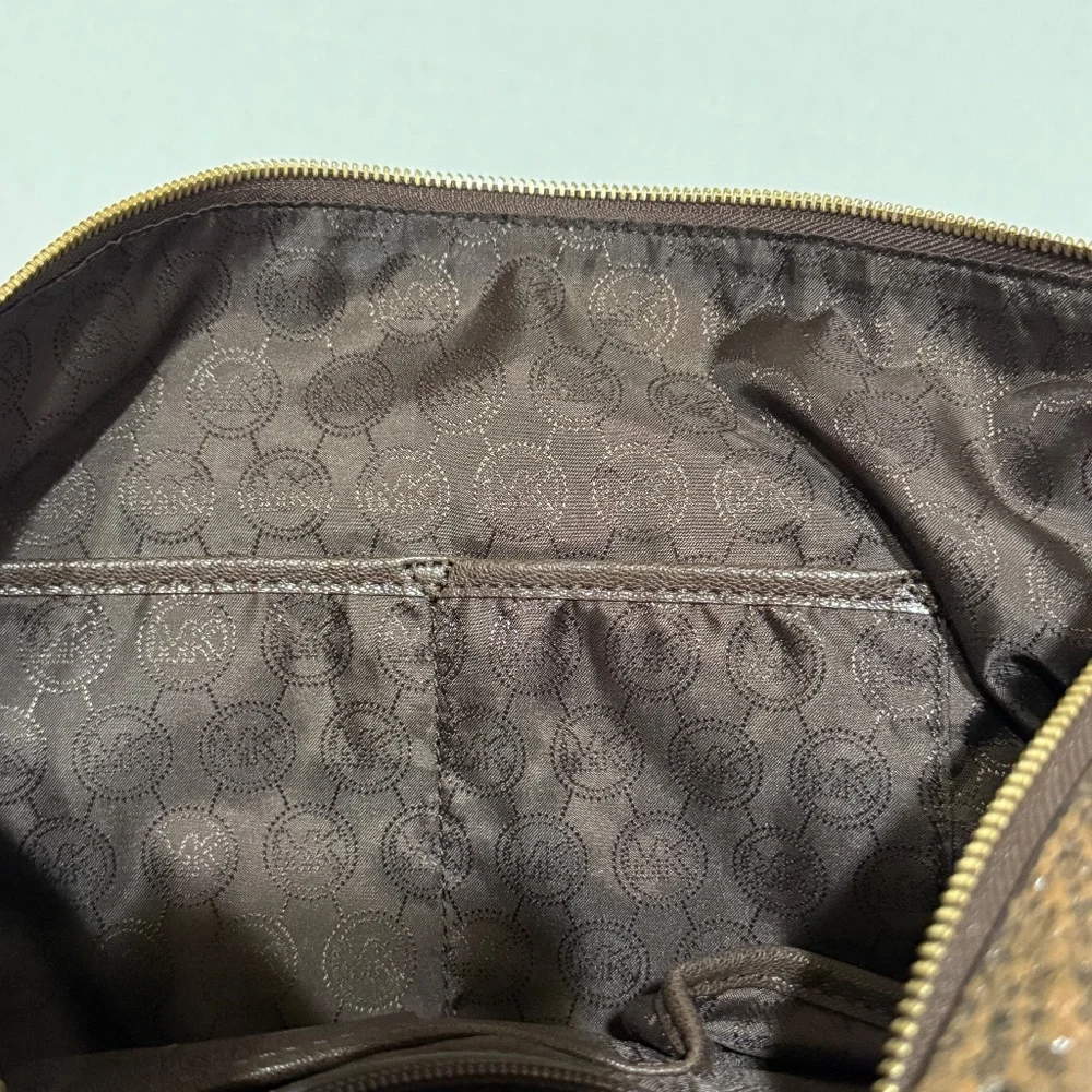 Michael Kors Brown Python Embossed Leather Satchel